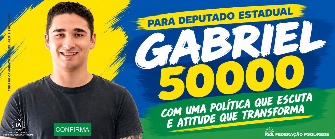 Gabriel 50000, para Deputado Estadual: com uma política que escuta e atitude que transforma
